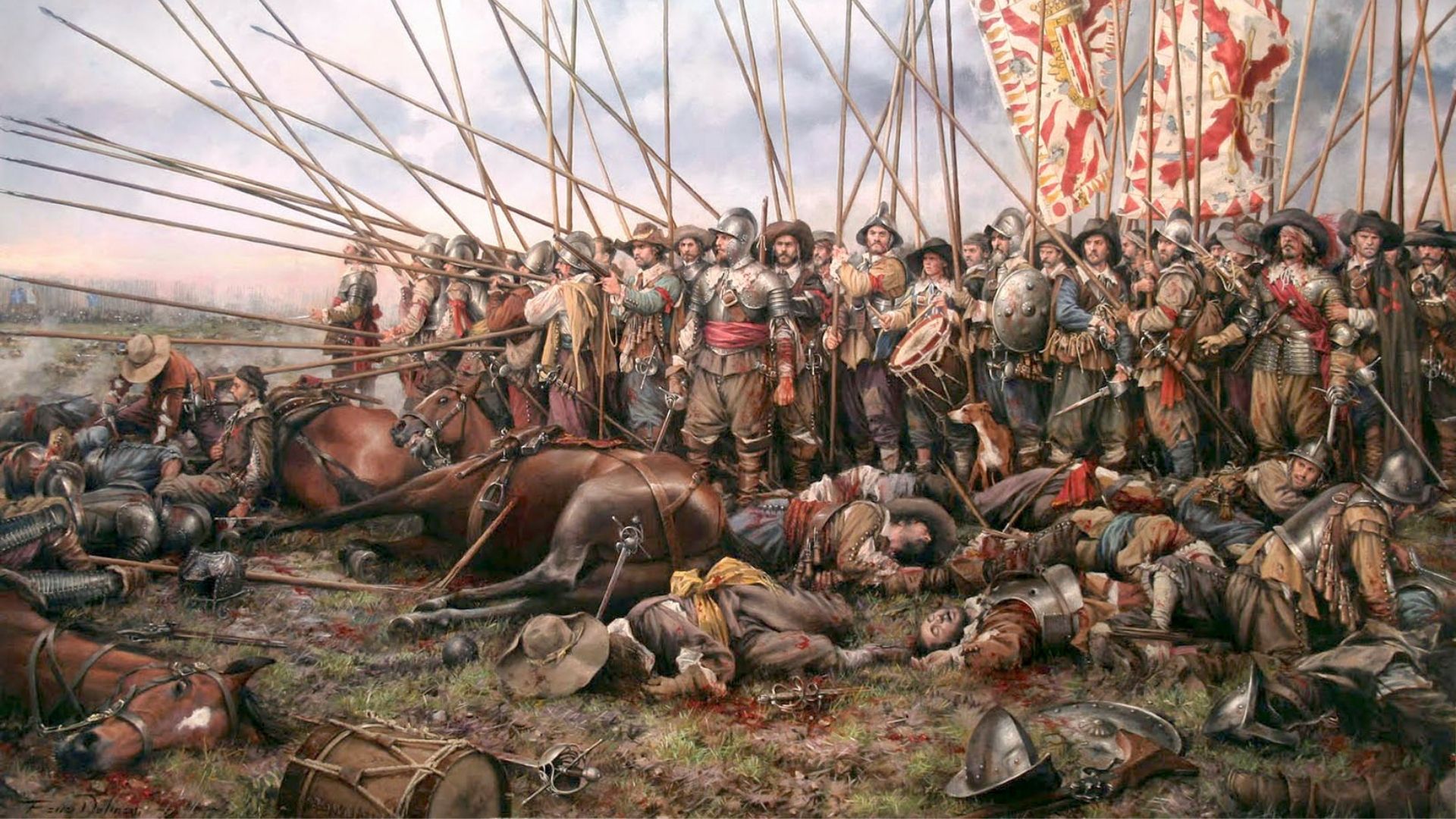 Los Tercios españoles en la batalla de Rocroi, una obra de Augusto Ferrer-Dalmau