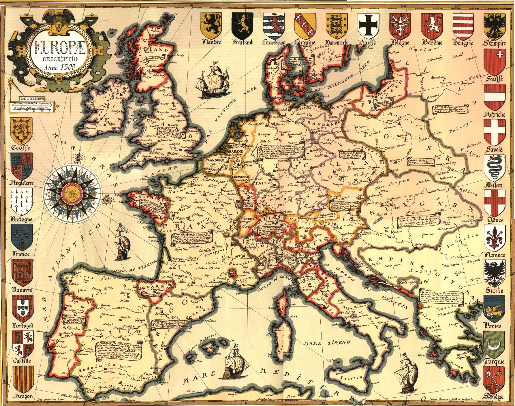Mapa de Europa del S. XVI