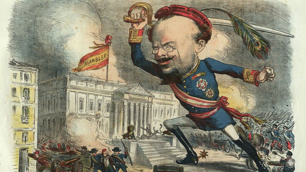 Caricatura del golpe de Estado del general Pavía