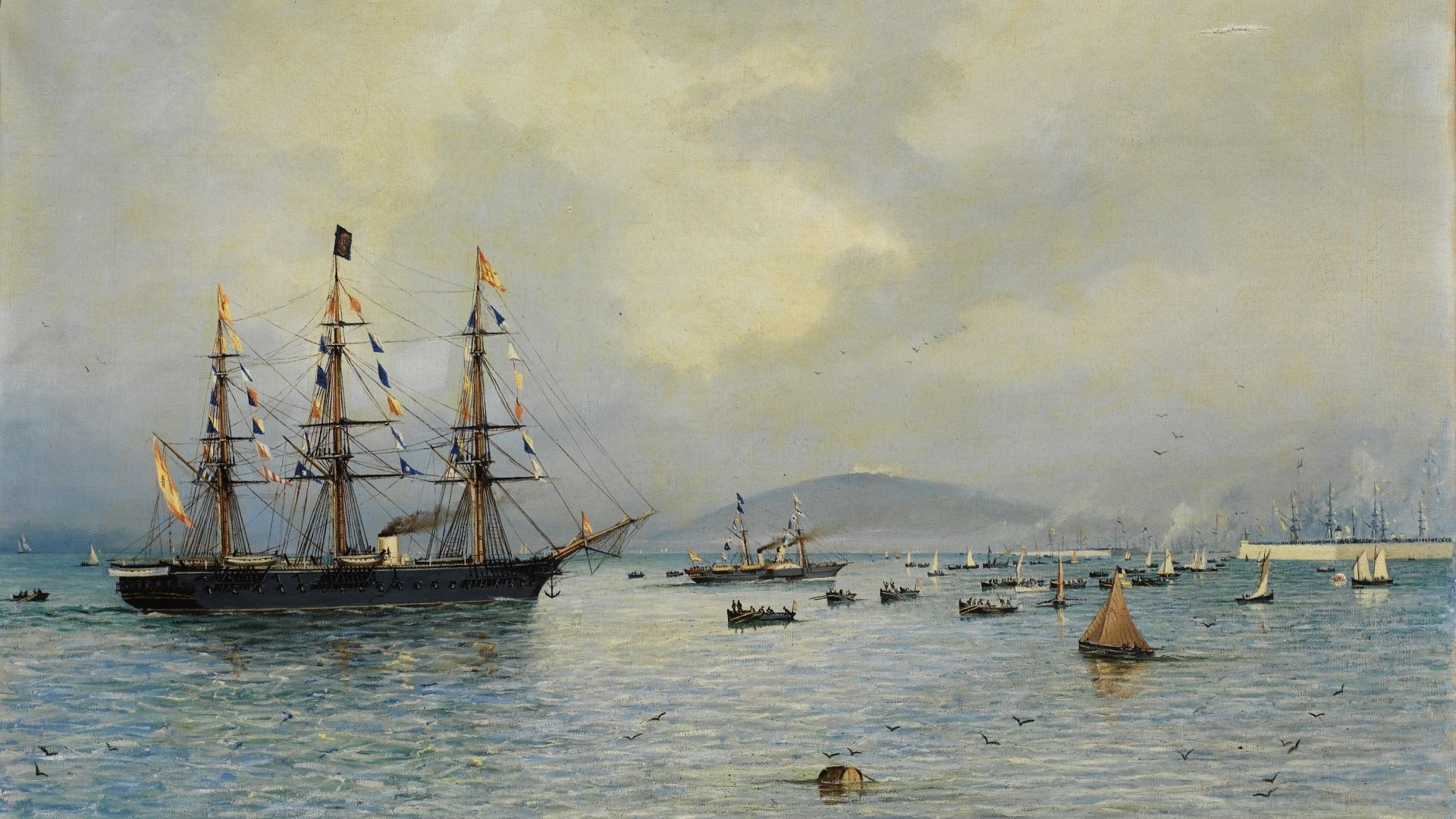 La fragata Navas de Tolosa llegando al puerto de Barcelona