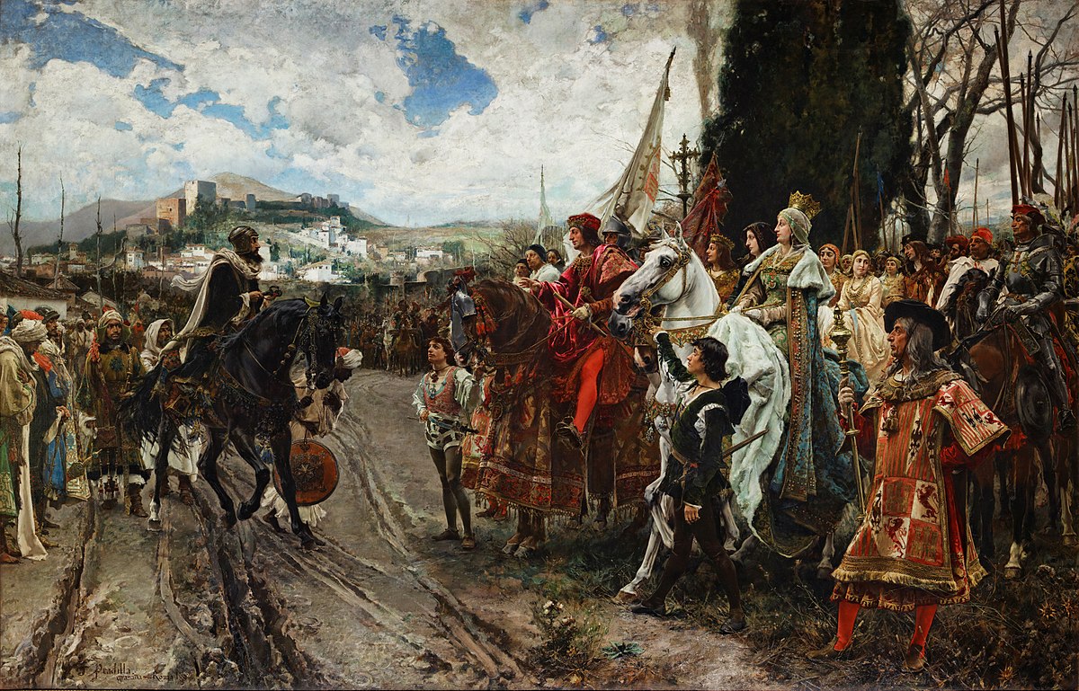 Boabdil entrega las llaves de la ciudad de Granada a los Reyes Católicos