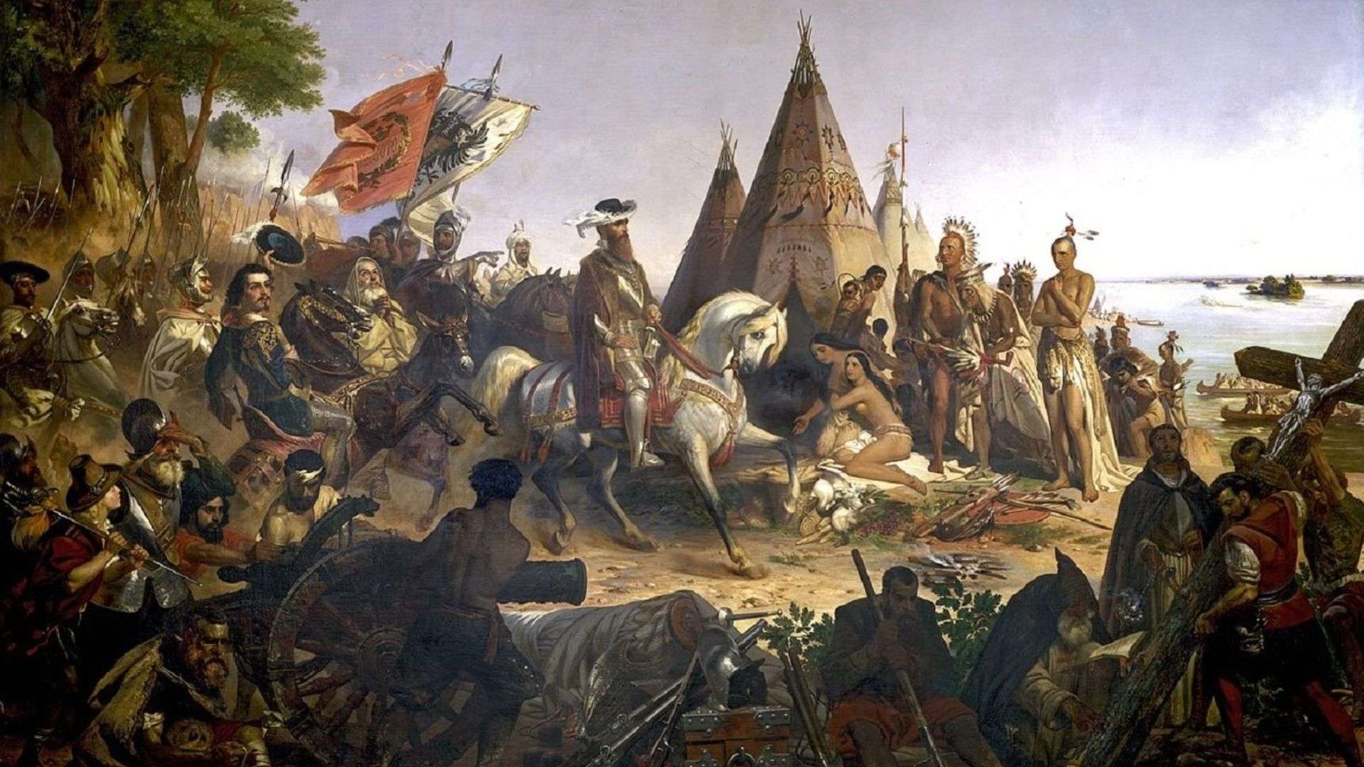 Hernando de Soto descubriendo el río Misisipi