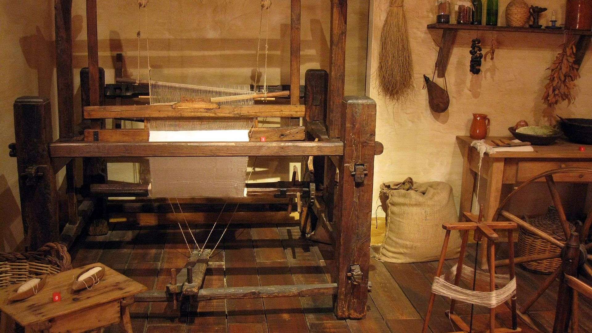Imagen de un antiguo telar catalán