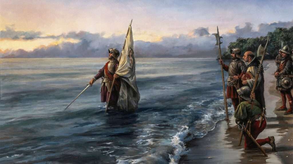 El conquistador español Vasco Núñez de Balboa, el primer europeo reconocido en ver el Océano Pacífico