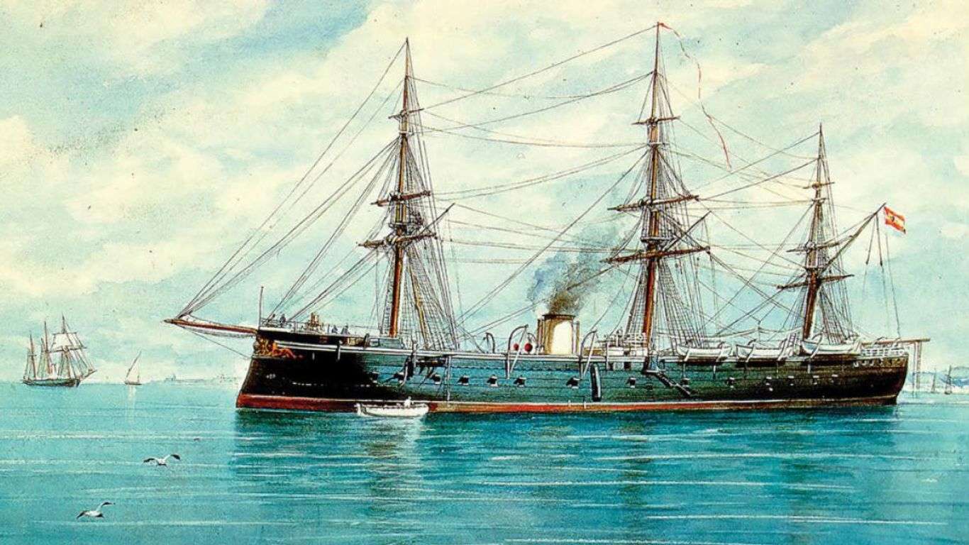 La fragata Numancia, el primer buque blindado en dar la vuelta al mundo