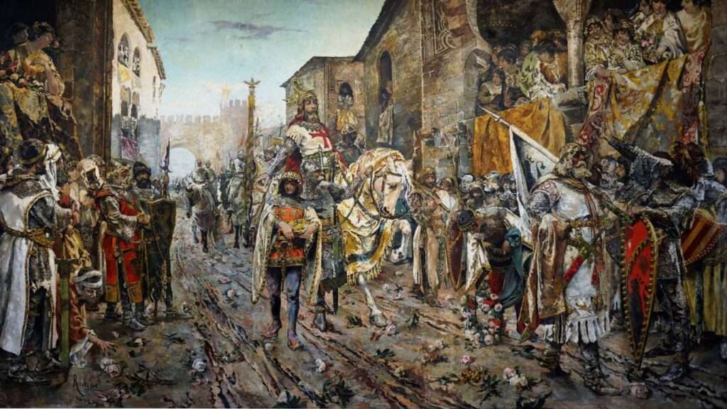 Entrada triunfal del Rey Jaime I 'el Conquistador' en la ciudad de Valencia. Imagen extraída de la página web del Museo del Prado