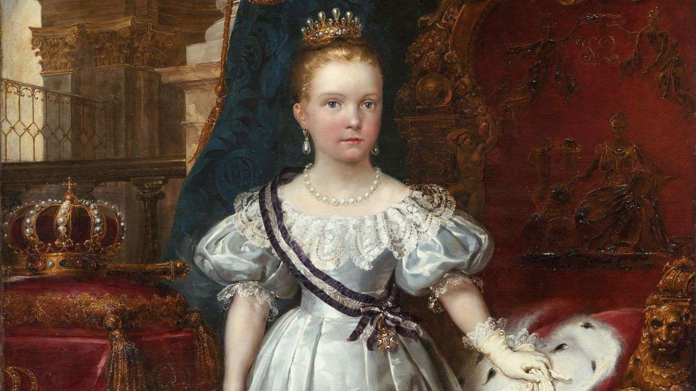 Retrato de la Reina Isabel II de joven