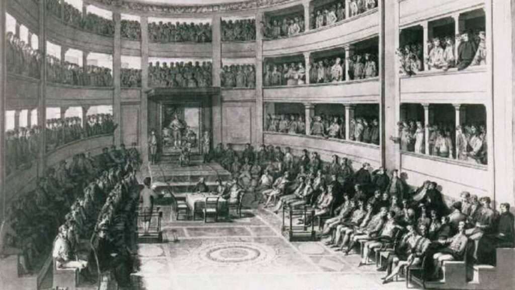 Ilustración de una sesión de las Cortes de Cádiz