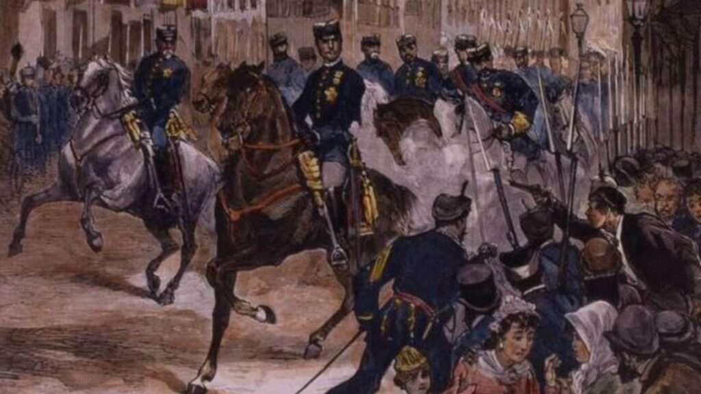El fallido atentado que el Rey Alfonso XII sufrió a las puertas del Palacio Real